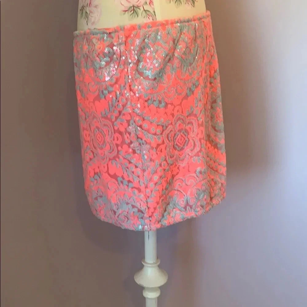 Sequin skirt size M peach/pink and grey - Picture 4 of 12